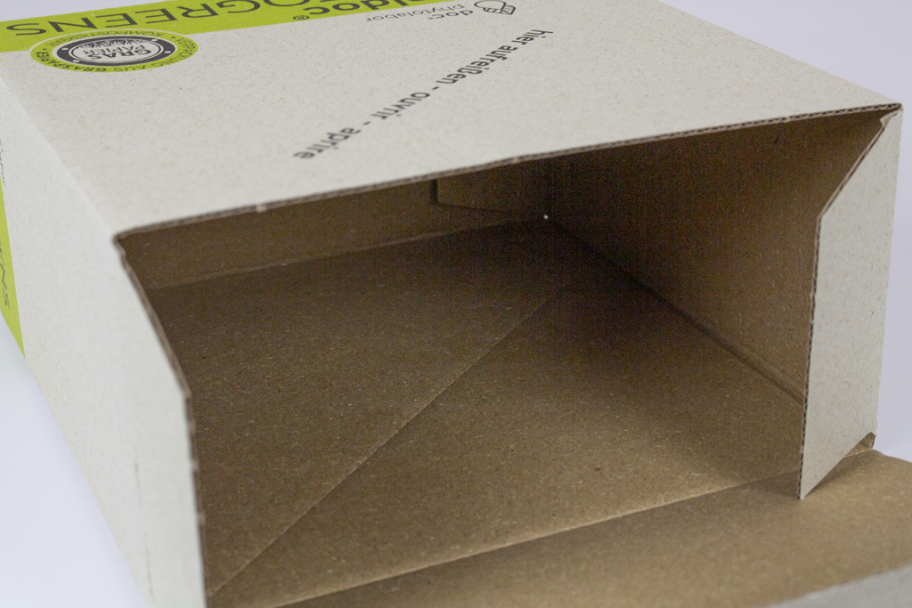 Graspapier Perforation Stanzen Bruchkante Graswellpappe Karton Schachtel