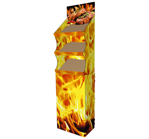 Bodendisplay Werbedisplay Werbesäule Samentüten Etiketten Karton Verpackung Schachtel Kartonagen Wellpappe Displaysäule POI POS Graspapier Graspapierdisplay Graswellpappe Graswellpappedisplay nachhaltig umweltfreundlich Phoenolux Phoenoluxpapier Phoenoluxgraspapier Phoenolusgraswellpappe